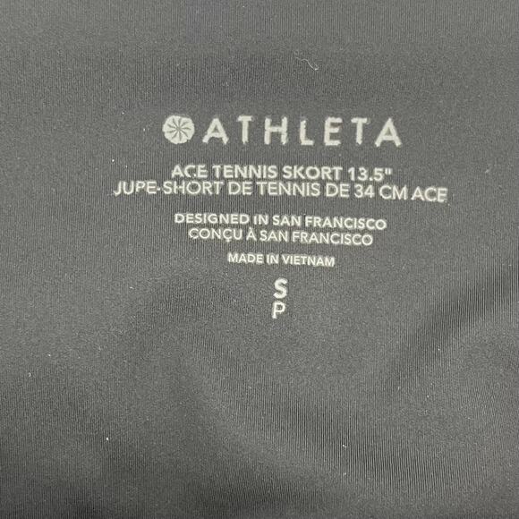 Athleta Women's Black Ace Skort Tennis Skirt Pockets Short (small) - Picture 4 of 8
